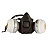 Honeywell Kit semi maschera HM500, Bifiltro a baionetta in elastomero,Versione drop-down+ Coppia filtri A2-P3, Adatto a vernici e solventi - 1