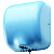 Horizontale automatische handendroger- 1400w - zelis - geborsteld rvs aisi 304 (18/10) - blauw 5024 mat glad - 1