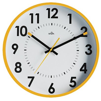 Horloge silencieuse Abylis Ø 30 cm coloris jaune ocre - 1