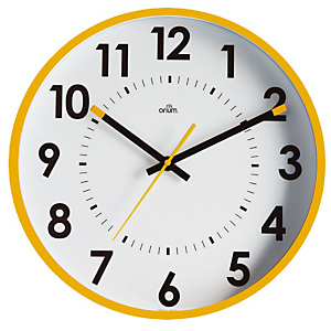 Horloge silencieuse Abylis Ø 30 cm coloris jaune ocre Horloge silencieuse Abylis Ø 30 cm coloris jaune ocre