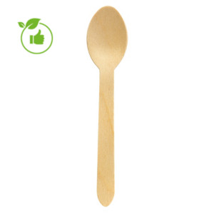 Houten lepels 11 cm, set van 100 Houten lepels 11 cm, set van 100