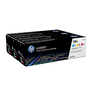 HP 128A HP Toner authentique Pack 3 couleurs (CF371AM) - Cyan, Magenta, Jaune