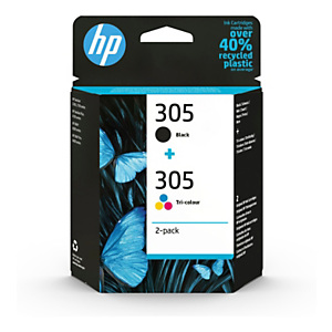 HP 305 Cartouche d'encre authentique 6ZD17AE - Pack Noir + Couleurs