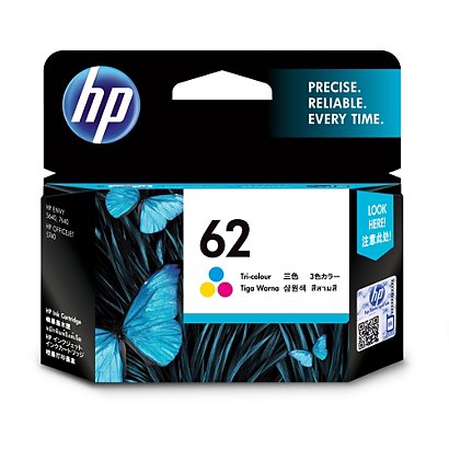 HP 62 cartouche d'encre trois couleurs authentique, Rendement standard, Encre à colorant, 4,5 ml, 165 pages, 1 pièce(s) C2P06AE - 1
