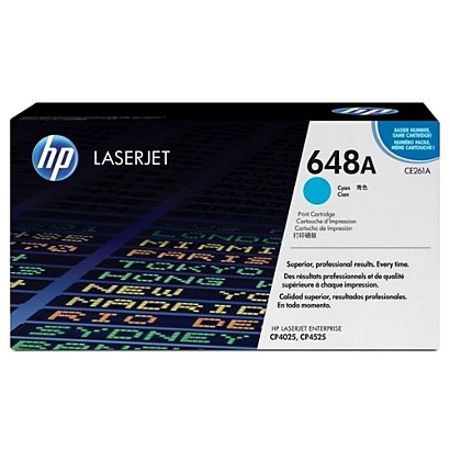 HP 648A Toner Single Pack, CE261A, cyaan