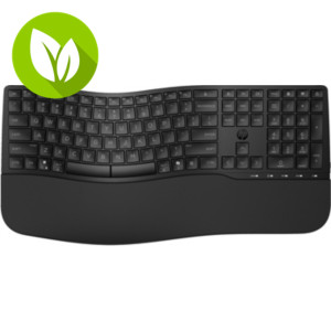 HP 685 Teclado ergonómico inalámbrico, Bluetooth y nano receptor USB-A, versión española, 55% plástico reciclado, negro, 8T6L9UT HP 685 Teclado ergonómico inalámbrico, Bluetooth y nano receptor USB-A, versión española, 55% plástico reciclado, negro, 8T6L9UT