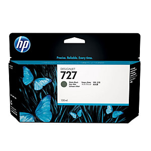 HP 727 Inktcartridge Single Pack, B3P22A, matzwart