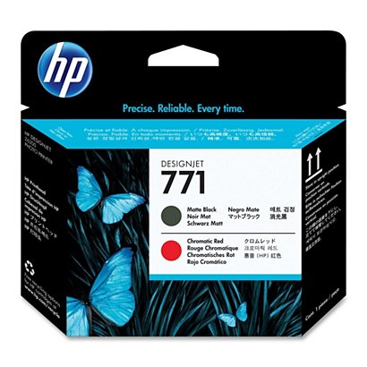 HP 771, CE017A, Cabezal de impresión, Negro mate / Rojo cromático