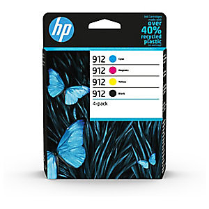 HP 912 Cartouche d'encre authentique - Pack 4 couleurs (6ZC74AE) - Noir, Cyan, Magenta, Jaune