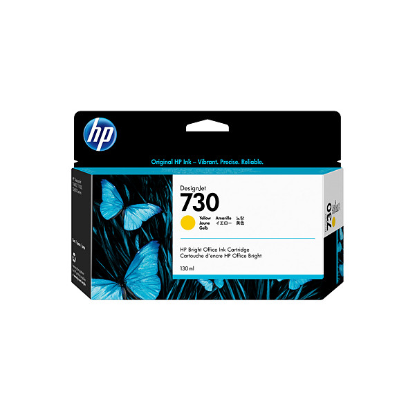 HP Cartouche d’encre 730 DesignJet jaune, 130 ml, Rendement standard, Jaune, Encre à colorant, 130 ml, 1 pièce(s) P2V64A