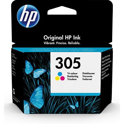 HP Cartouche d’encre trois couleurs 305 authentique, Rendement standard, Encre à colorant, 2 ml, 100 pages, 1 pièce(s), Paquet unique 3YM60AE - 1