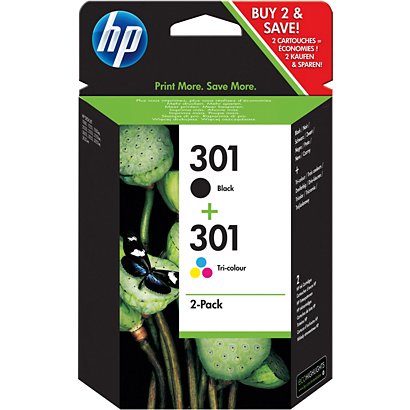 HP Cartuccia inkjet 301, N9J72AE, Nero + Colori, Multipack - 1