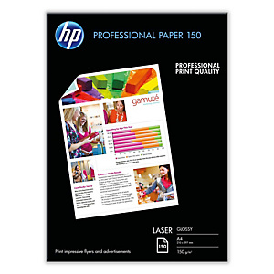 Hp - Confezione da 150 Fogli Carta professionale per stampe laser - lucida - 150 g/m2 - A4 - 210 x 297 mm Hp - Confezione da 150 Fogli Carta professionale per stampe laser - lucida - 150 g/m2 - A4 - 210 x 297 mm