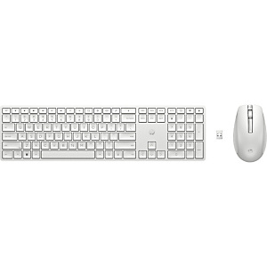 HP Ensemble clavier et souris sans fil 650, Taille réelle (100 %), RF sans fil, Clavier à membrane, Blanc, Souris incluse 4R016AA HP Ensemble clavier et souris sans fil 650, Taille réelle (100 %), RF sans fil, Clavier à membrane, Blanc, Souris incluse 4R016AA
