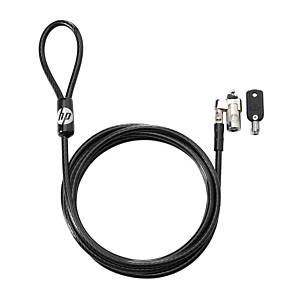 HP INC HP Bloqueo de cable con llave de 10 mm, 1,83 m, Llave redonda, Acero galvanizado, Negro T1A62AA HP INC HP Bloqueo de cable con llave de 10 mm, 1,83 m, Llave redonda, Acero galvanizado, Negro T1A62AA