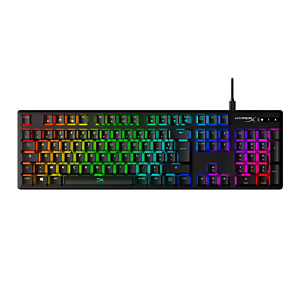 HP Origine en alliage - Clavier mécanique de jeu - Rouge HX (disposition FR), Taille réelle (100 %), Avec fil, USB, Clavier mécanique, LED RGB, Noir 4P4F HP Origine en alliage - Clavier mécanique de jeu - Rouge HX (disposition FR), Taille réelle (100 %), Avec fil, USB, Clavier mécanique, LED RGB, Noir 4P4F
