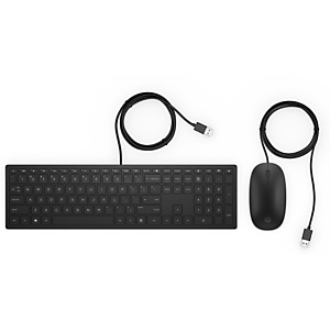 HP Pavilion Clavier et souris filaires 400, Taille réelle (100 %), Avec fil, USB, Noir, Souris incluse 4CE97AA#ABB HP Pavilion Clavier et souris filaires 400, Taille réelle (100 %), Avec fil, USB, Noir, Souris incluse 4CE97AA#ABB
