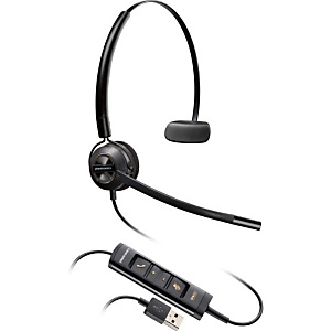 HP POLY POLY Auricular convertible EncorePro 545 con USB-A, Alámbrico, Llamadas/Música, 32 g, Auriculares, Negro 783R4AA