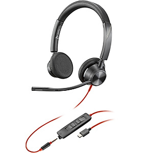 HP POLY POLY Auriculares estéreo Blackwire 3325 USB-C + Conector de 3,5 mm + Adaptador USB-C/A, Alámbrico, Oficina/Centro de llamadas, 131 g, Auriculares, Negro 8X221AA HP POLY POLY Auriculares estéreo Blackwire 3325 USB-C + Conector de 3,5 mm + Adaptador USB-C/A, Alámbrico, Oficina/Centro de llamadas, 131 g, Auriculares, Negro 8X221AA