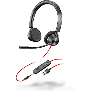 HP POLY POLY Blackwire 3325 USB-A + 3.5mm Stereo Headset, Alámbrico, Oficina/Centro de llamadas, 130 g, Auriculares, Negro 76J20AA