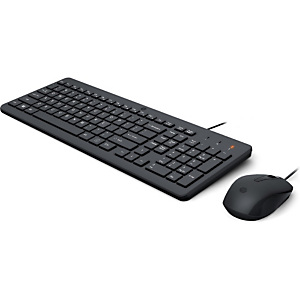 HP Souris et clavier filaires 150, Taille réelle (100 %), USB, Clavier à membrane, Noir, Souris incluse 240J7AA HP Souris et clavier filaires 150, Taille réelle (100 %), USB, Clavier à membrane, Noir, Souris incluse 240J7AA