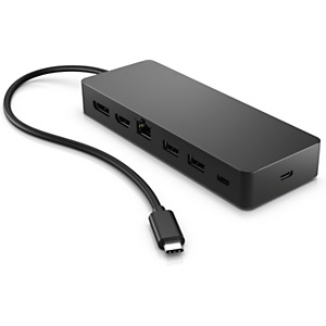 HP Universal USB-C Hub multipuerto con cable USB-C , 7 puertos (1 x HDMI 2.0 4K / 1 x DisplayPort 1.2/ 1 x USB-C / 2 x USB-A 3.0 / 1 x Ethernet / 1 x USB-C Power Delivery 65W), negro, 50H55UT HP Universal USB-C Hub multipuerto con cable USB-C , 7 puertos (1 x HDMI 2.0 4K / 1 x DisplayPort 1.2/ 1 x USB-C / 2 x USB-A 3.0 / 1 x Ethernet / 1 x USB-C Power Delivery 65W), negro, 50H55UT