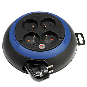 Huishoudelijke elektrische haspel Brennenstuhl, Design-Box 4 stopcontacten, kabel 3m H05VV-F 3G1,0, kleur blauw / zwart Huishoudelijke elektrische haspel Brennenstuhl, Design-Box 4 stopcontacten, kabel 3m H05VV-F 3G1,0, kleur blauw / zwart