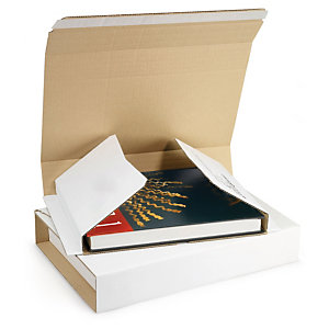 Hvide omslag til bøger med selvklæbende lukning - Rajabook