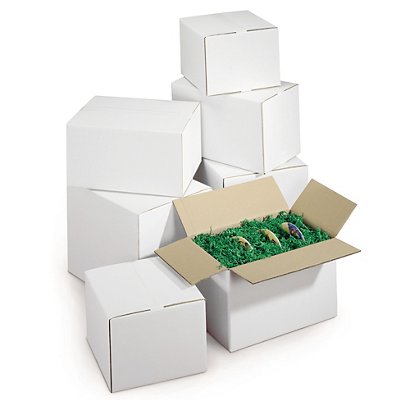 Hvide papkasser i dobbelt bølgepap | RAJABOX - 1
