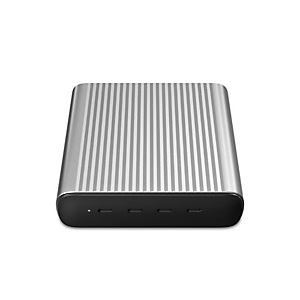 HYPER 245W GaN Desktop Charger, Interior, Corriente alterna, Batería, Negro, Plata HJGAN245-EU HYPER 245W GaN Desktop Charger, Interior, Corriente alterna, Batería, Negro, Plata HJGAN245-EU