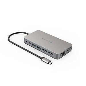 HYPER HDM1H, USB 3.2 Gen 1 (3.1 Gen 1) Type-C, 3,5mm, HDMI, RJ-45, USB 3.2 Gen 1 (3.1 Gen 1) Type-A, USB 3.2 Gen 1 (3.1 Gen 1) Type-C, MicroSD (TransFlash), SD, 5000 Mbit/s, 60 Hz, 3840 x 2160