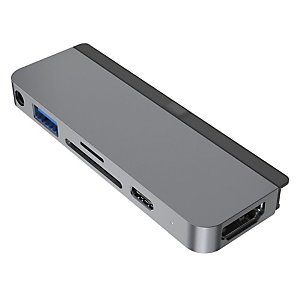 HYPER Targus HyperDrive, USB 3.2 Gen 1 (3.1 Gen 1) Type-C, 3,5mm, HDMI, USB 3.2 Gen 1 (3.1 Gen 1) Type-A, USB Tipo C, MicroSD (TransFlash), SD, 5000 Mbit/s, 60 Hz, 3840 x 2160 Pixeles HD319B-GRY