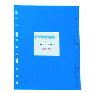 iberplas Separadores alfabéticos A-Z, 4º natural, PVC, 20 pestañas, colores surtidos iberplas Separadores alfabéticos A-Z, 4º natural, PVC, 20 pestañas, colores surtidos