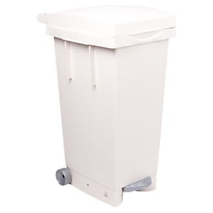 ICS Bidone con ruote e pedale per la raccolta differenziata BIG TATA, 80 litri, 38 x 50 x 80 cm, Bianco ICS Bidone con ruote e pedale per la raccolta differenziata BIG TATA, 80 litri, 38 x 50 x 80 cm, Bianco