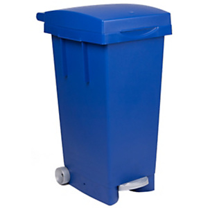 ICS Bidone con ruote e pedale per la raccolta differenziata BIG TATA, 80 litri, 38 x 50 x 80 cm, Blu ICS Bidone con ruote e pedale per la raccolta differenziata BIG TATA, 80 litri, 38 x 50 x 80 cm, Blu