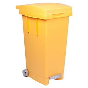 ICS Bidone con ruote e pedale per la raccolta differenziata BIG TATA, 80 litri, 38 x 50 x 80 cm, Giallo ICS Bidone con ruote e pedale per la raccolta differenziata BIG TATA, 80 litri, 38 x 50 x 80 cm, Giallo