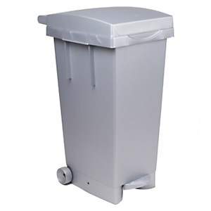 ICS Bidone con ruote e pedale per la raccolta differenziata BIG TATA, 80 litri, 38 x 50 x 80 cm, Grigio ICS Bidone con ruote e pedale per la raccolta differenziata BIG TATA, 80 litri, 38 x 50 x 80 cm, Grigio