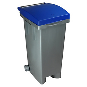 ICS Bidone con ruote per la raccolta differenziata TATA COLOR, 80 litri, 38 x 50 x 80 cm, Grigio/Blu ICS Bidone con ruote per la raccolta differenziata TATA COLOR, 80 litri, 38 x 50 x 80 cm, Grigio/Blu
