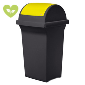 ICS Bidone per la raccolta differenziata con coperchio basculante, 50 litri, 43 x 39 x 76 cm, Grigio Antracite/Giallo ICS Bidone per la raccolta differenziata con coperchio basculante, 50 litri, 43 x 39 x 76 cm, Grigio Antracite/Giallo