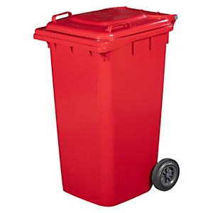 ICS Bidone per la raccolta differenziata con ruote e coperchio QUADRO, 240 litri, 72 x 58 x 106 cm, Rosso ICS Bidone per la raccolta differenziata con ruote e coperchio QUADRO, 240 litri, 72 x 58 x 106 cm, Rosso