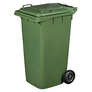 ICS Bidone per la raccolta differenziata con ruote e coperchio QUADRO, 240 litri, 72 x 58 x 106 cm, Verde ICS Bidone per la raccolta differenziata con ruote e coperchio QUADRO, 240 litri, 72 x 58 x 106 cm, Verde