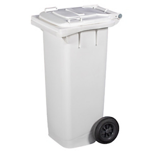 ICS Bidone per la raccolta differenziata con ruote e coperchio QUADRO, 80 litri, 50 x 46 x 92 cm, Bianco ICS Bidone per la raccolta differenziata con ruote e coperchio QUADRO, 80 litri, 50 x 46 x 92 cm, Bianco