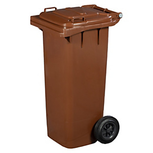 ICS Bidone per la raccolta differenziata con ruote e coperchio QUADRO, 80 litri, 50 x 46 x 92 cm, Marrone ICS Bidone per la raccolta differenziata con ruote e coperchio QUADRO, 80 litri, 50 x 46 x 92 cm, Marrone