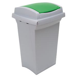 ICS Bidone per raccolta differenziata RECYCLING, 50 litri, 43 x 39 x 68 cm, Grigio/Verde ICS Bidone per raccolta differenziata RECYCLING, 50 litri, 43 x 39 x 68 cm, Grigio/Verde