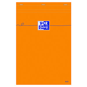 Idea Bloc de bureau agrafé 80 feuilles A4 (21 x 29,7 cm), 80 g petits carreaux 5X5 , couverture orange