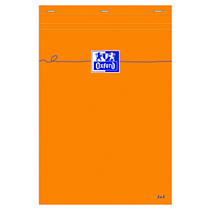 Idea Bloc de bureau agrafé 80 feuilles A5 (14,8 x 21 cm), 80 g petits carreaux 5X5 , couverture orange Idea Bloc de bureau agrafé 80 feuilles A5 (14,8 x 21 cm), 80 g petits carreaux 5X5 , couverture orange
