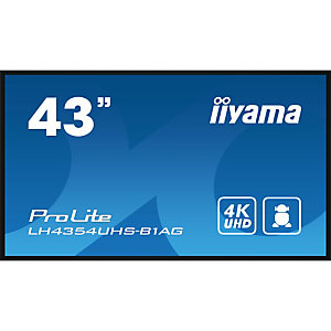 Iiyama LH4354UHS-B1AG, Pantalla plana para señalización digital, 108 cm (42.5''), LCD, 3840 x 2160 Pixeles, Wifi, 24/7