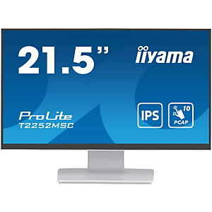 Iiyama ProLite, 54,6 cm (21.5''), 1920 x 1080 Pixeles, Full HD, LCD, 5 ms, Blanco T2252MSC-W2 Iiyama ProLite, 54,6 cm (21.5''), 1920 x 1080 Pixeles, Full HD, LCD, 5 ms, Blanco T2252MSC-W2