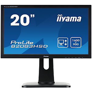 iiyama ProLite B2083HSD-B1, 49,5 cm (19.5"), 1600 x 900 pixels, HD+, LED, 5 ms, Noir