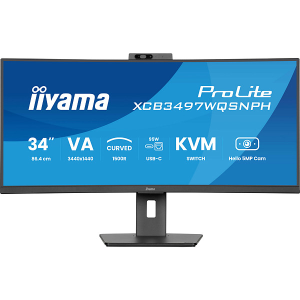 iiyama ProLite XCB3497WQSNPH-B1, 86,4 cm (34'), 3440 x 1440 pixels, 0,4 ms, Noir - 1